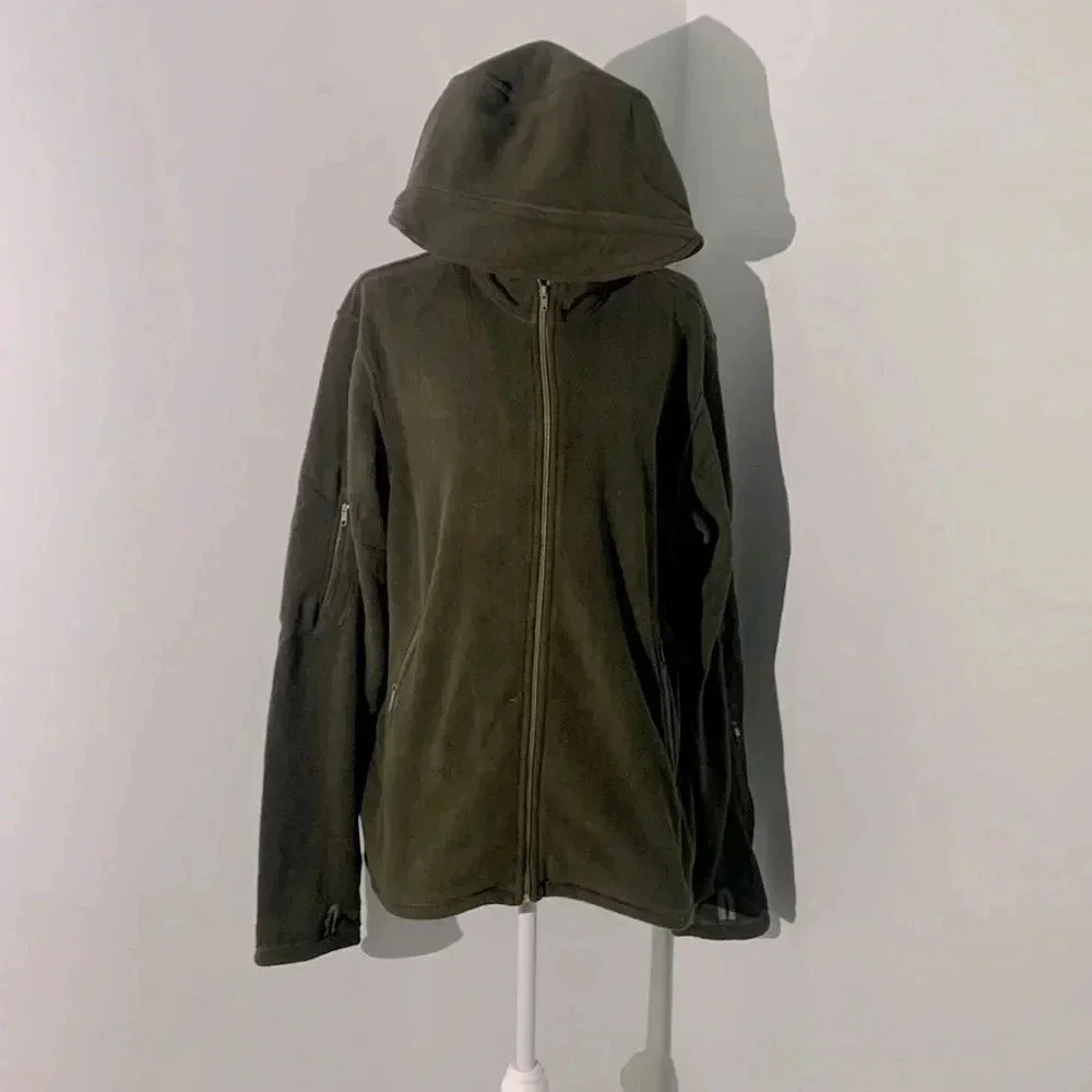 Coofandy mens soft shell outdoor hooded military green coat size S